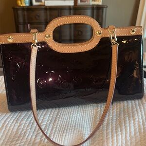 Louis Vuitton Dark Purple Vernis Patent Leather two way bag